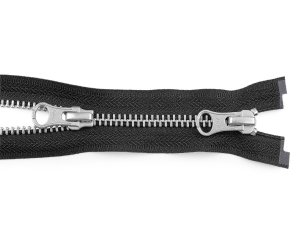 Zip kovový YKK No 5 dělitelný 2 jezdce / dvoucestný 90 cm na kožené bundy