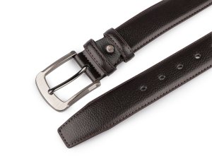 Pánský kožený pásek šíře 3,7 cm z hovězí kůže prošitý