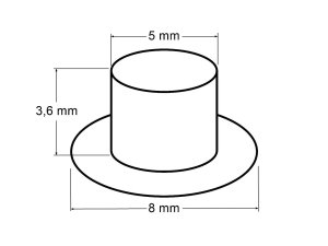 Průchodky s podložkou vnitřní Ø5 mm / vnější Ø8 mm