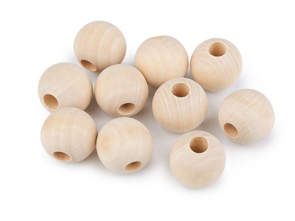 Dřevěné korálky nelakované Ø25 mm