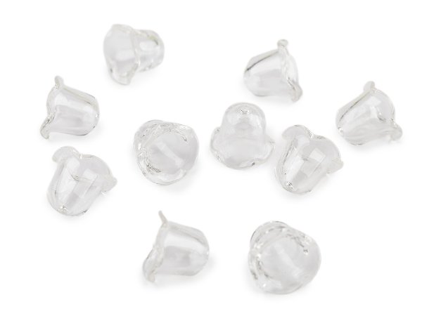 Plastové korálky květní kalich malý 14x18 mm