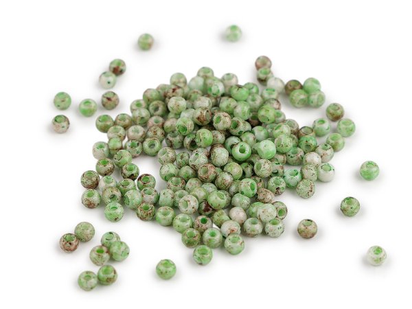 Skleněné korálky s melírovaným efektem Ø4 mm
