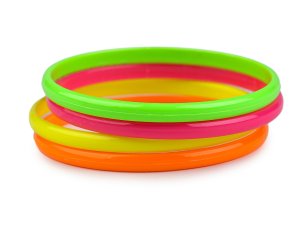 Plastový náramek neon v retro stylu, sada 4 ks