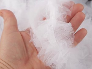 Našívací / všívací tylový volánek k výrobě tutu sukní šíře 45 mm