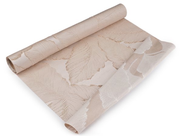 Běhoun satén lux 3D listy šíře 48 cm