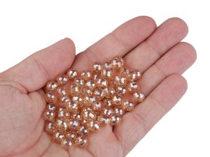 Skleněné korálky broušené ohňovky 8 mm s AB efektem