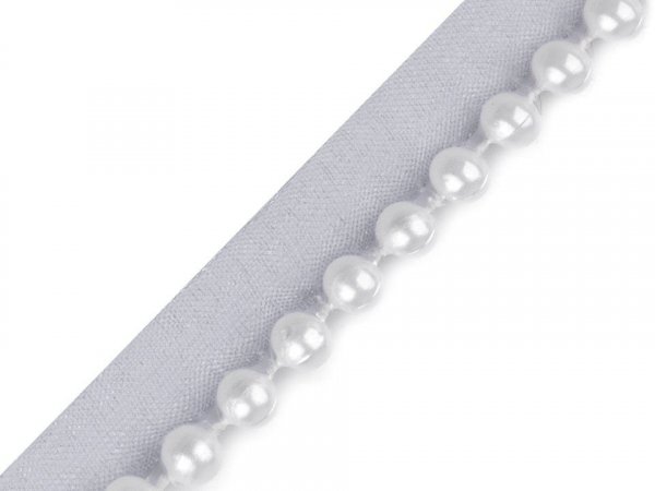 Polyesterový prýmek / paspulka s perlami šíře 10 mm