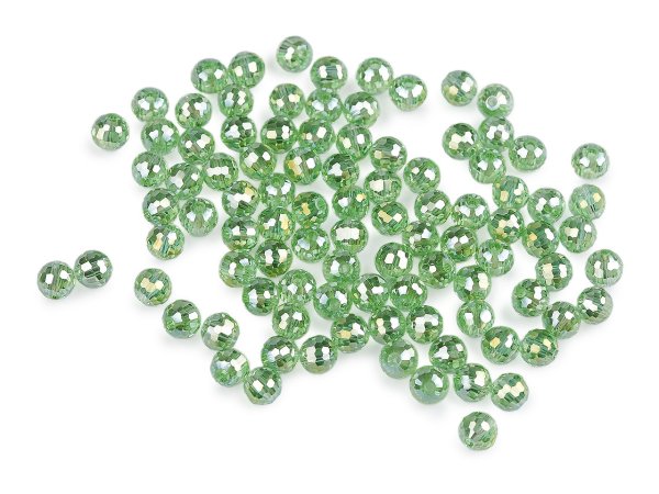 Skleněné korálky broušené ohňovky 6 mm s AB efektem