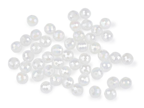 Skleněné korálky broušené ohňovky 10 mm s AB efektem