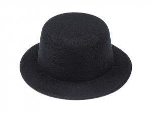 Mini klobouček /  fascinátor k dozdobení Ø13,5 cm - 1 černá