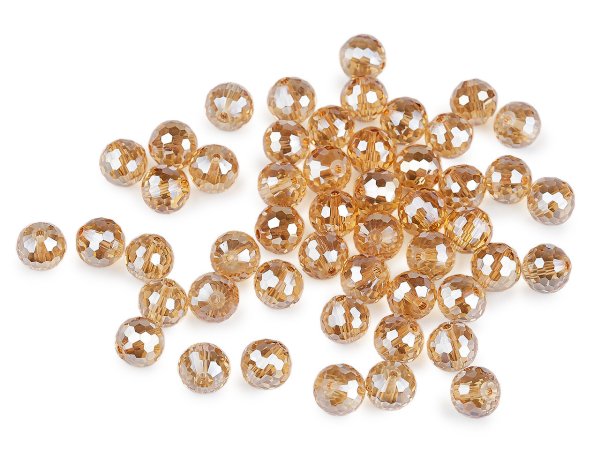 Skleněné korálky broušené ohňovky 10 mm s AB efektem
