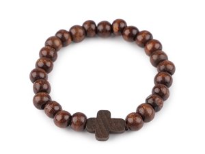 Náramek dřevěný unisex křížek