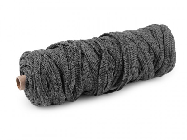 Bavlněná šňůra plochá tkaná / macrame šíře 8-10 mm