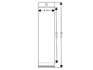 PP sáček s lepicí klopou a závěsem 5x20 cm