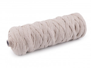 Bavlněná šňůra plochá tkaná / macrame šíře 8-10 mm