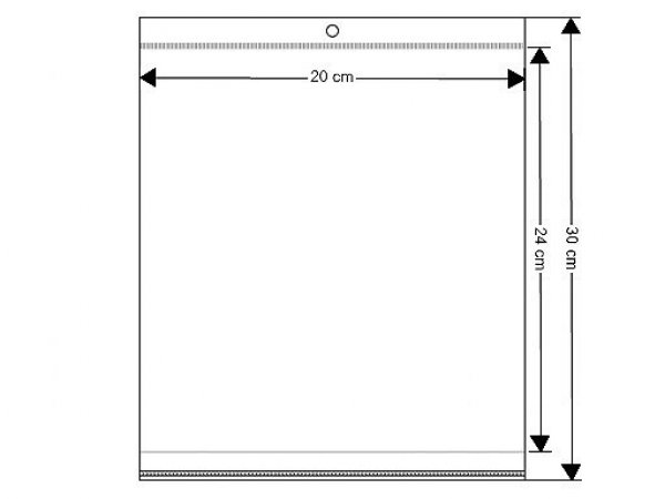 PP sáček s lepicí klopou a závěsem 20x24 cm