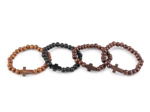 Náramek dřevěný unisex křížek