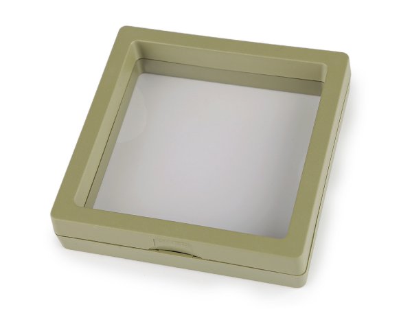 Krabička / rámeček s průhlednou fólií k vystavení zboží a dárkovému balení 9x9 cm