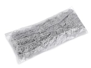 Prýmek / vzdušná krajka metalická s flitry šíře 13 mm