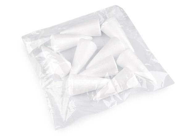 Kužel 5x11 cm polystyren na výrobu andělů a stromečků
