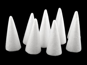 Kužel 5x11 cm polystyren na výrobu andělů a stromečků