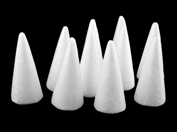 Kužel 5x11 cm polystyren na výrobu andělů a stromečků