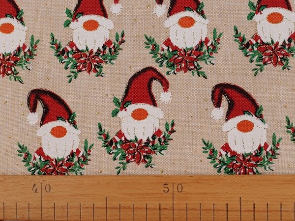 Vánoční dekorační látka s glitry Santa