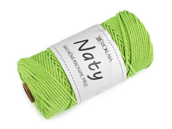 Bavlněná pletací příze macrame Naty Ø3 mm rozčesávací