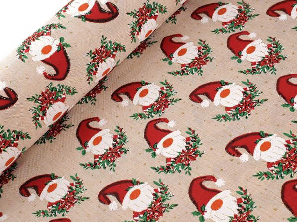 Vánoční dekorační látka s glitry Santa
