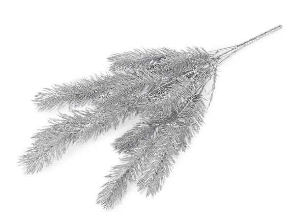Umělá větvička jehličnan metalická
