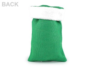 Vánoční jutový pytlík s kožešinovým lemem 20x30 cm