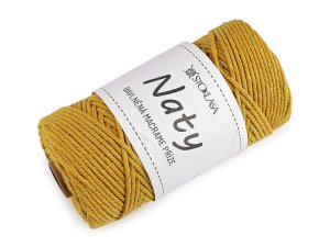 Bavlněná pletací příze macrame Naty Ø3 mm rozčesávací