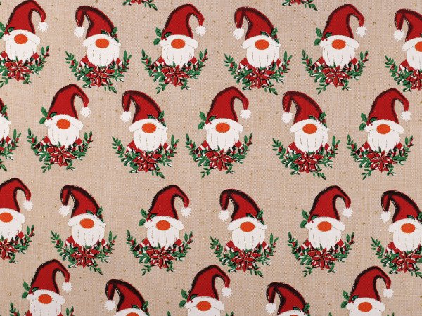 Vánoční dekorační látka s glitry Santa