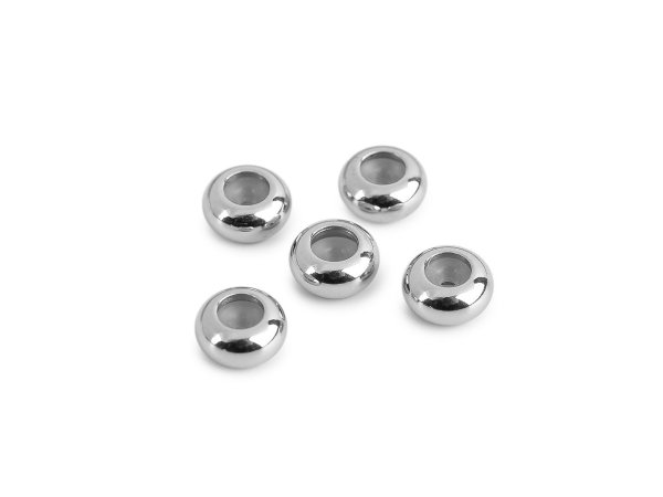 Korálky s brzdou / stoppery Ø7 mm, 9 mm z nerezové oceli