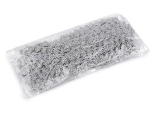 Prýmek / vzdušná krajka metalická s flitry šíře 12 mm