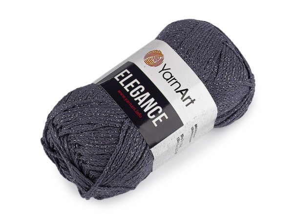 Bavlněná pletací příze Elegance s metalickým vláknem 50 g