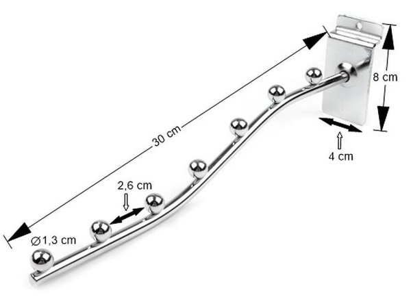 Rameno závěsné délka 30 cm 7 kuliček