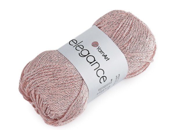 Bavlněná pletací příze Elegance s metalickým vláknem 50 g