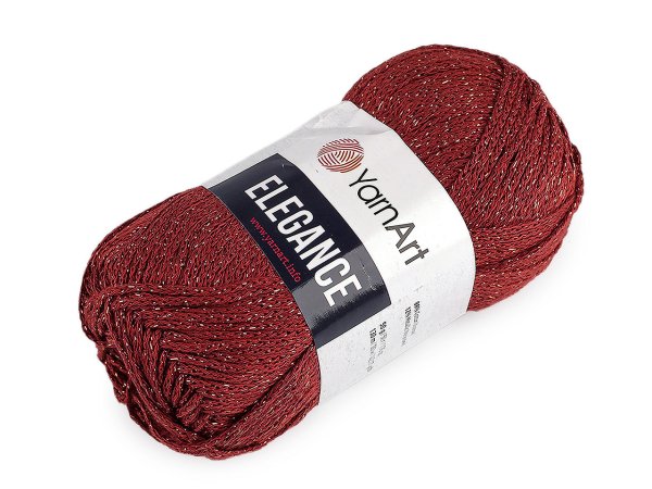 Bavlněná pletací příze Elegance s metalickým vláknem 50 g