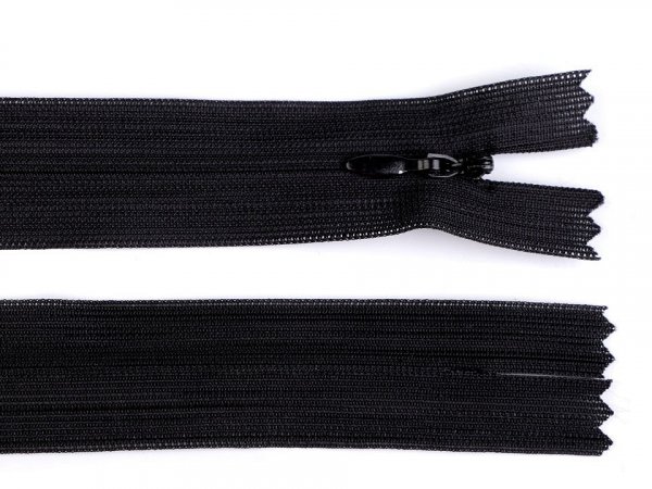 Spirálový zip skrytý šíře 3 mm délka 40 cm dederon