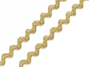 Hadovka - vlnovka šíře 4 mm s lurexem - 1 (7000) zlatá