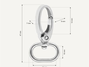 Karabina kovová otočná průvlek 20 mm lesklá BREX