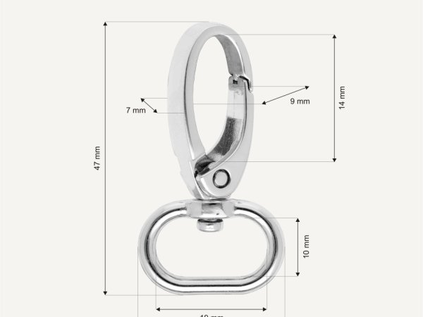Karabina kovová otočná průvlek 20 mm lesklá BREX