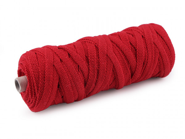 Bavlněná šňůra plochá tkaná / macrame šíře 8-10 mm