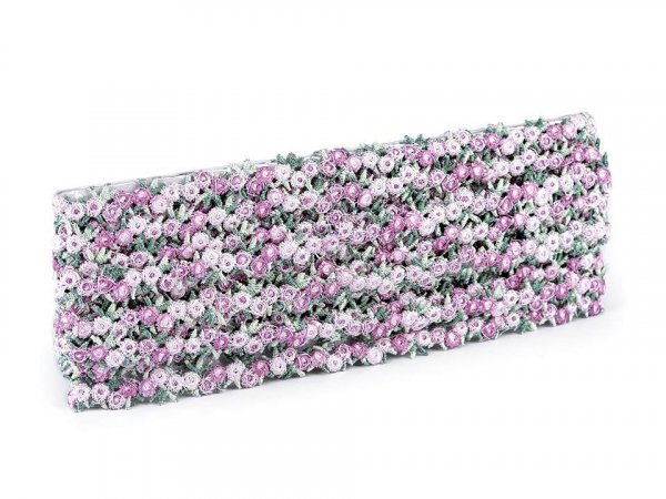 Vyšívaný prýmek s 3D květy šíře 15 mm