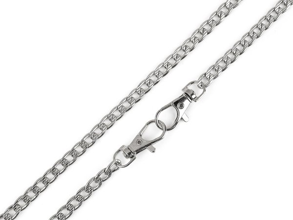 Řetízek na kabelky s reliéfem, s karabinou délka 120 cm