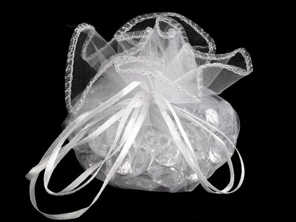 Dárkový pytlík Ø30; 32 cm organza s lurexem