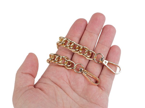 Řetízek / ucho na kabelku s karabinou délka 25 cm