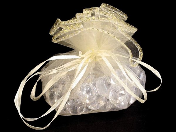 Dárkový pytlík Ø30; 32 cm organza s lurexem