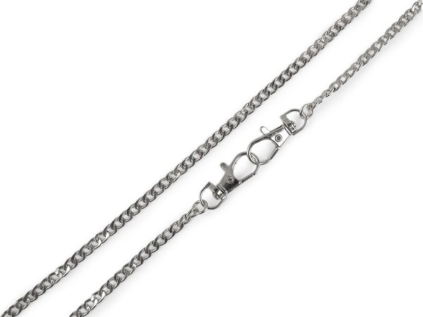 Řetízek plochý na kabelky s karabinou délka 117 cm